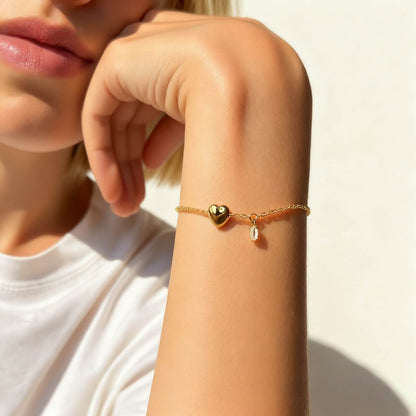 Heart Bracelet With Zircon Pendant