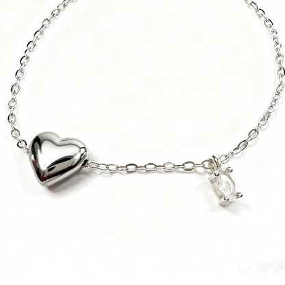 Heart Bracelet With Zircon Pendant