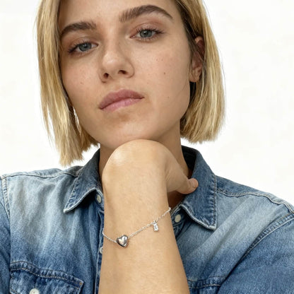 Heart Bracelet With Zircon Pendant