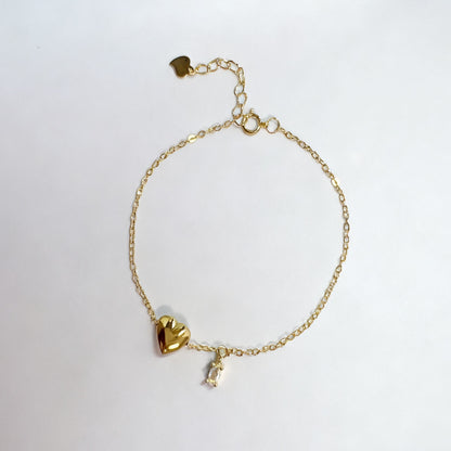 Heart Bracelet With Zircon Pendant