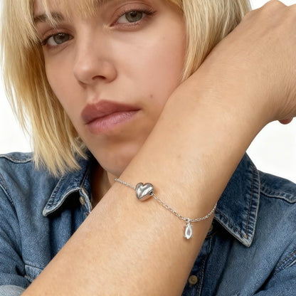 Heart Bracelet With Zircon Pendant