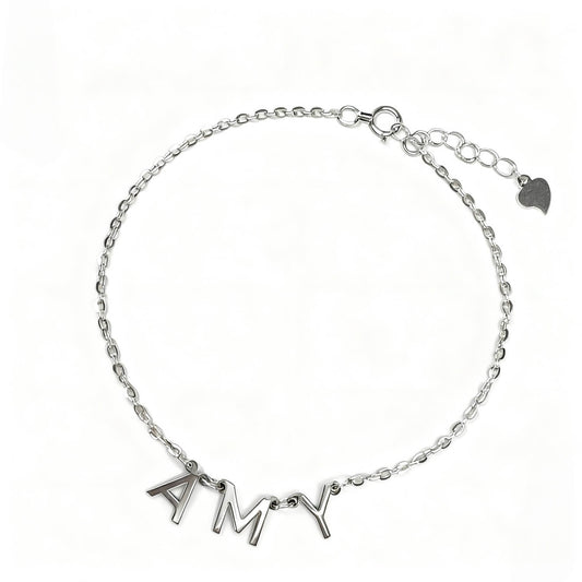 Letter Bracelet With Heart Pendant