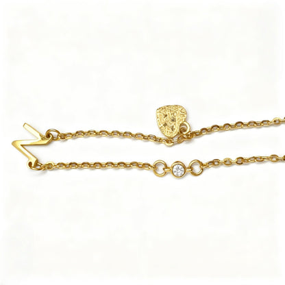 Letter Bracelet With Heart Pendant
