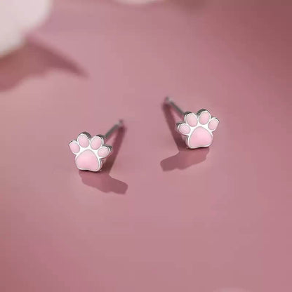 Dainty Cat Paw Stud Earrings