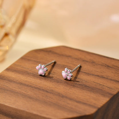 Dainty Cat Paw Stud Earrings
