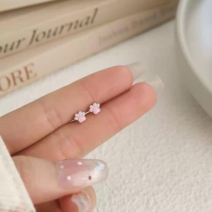 Dainty Cat Paw Stud Earrings