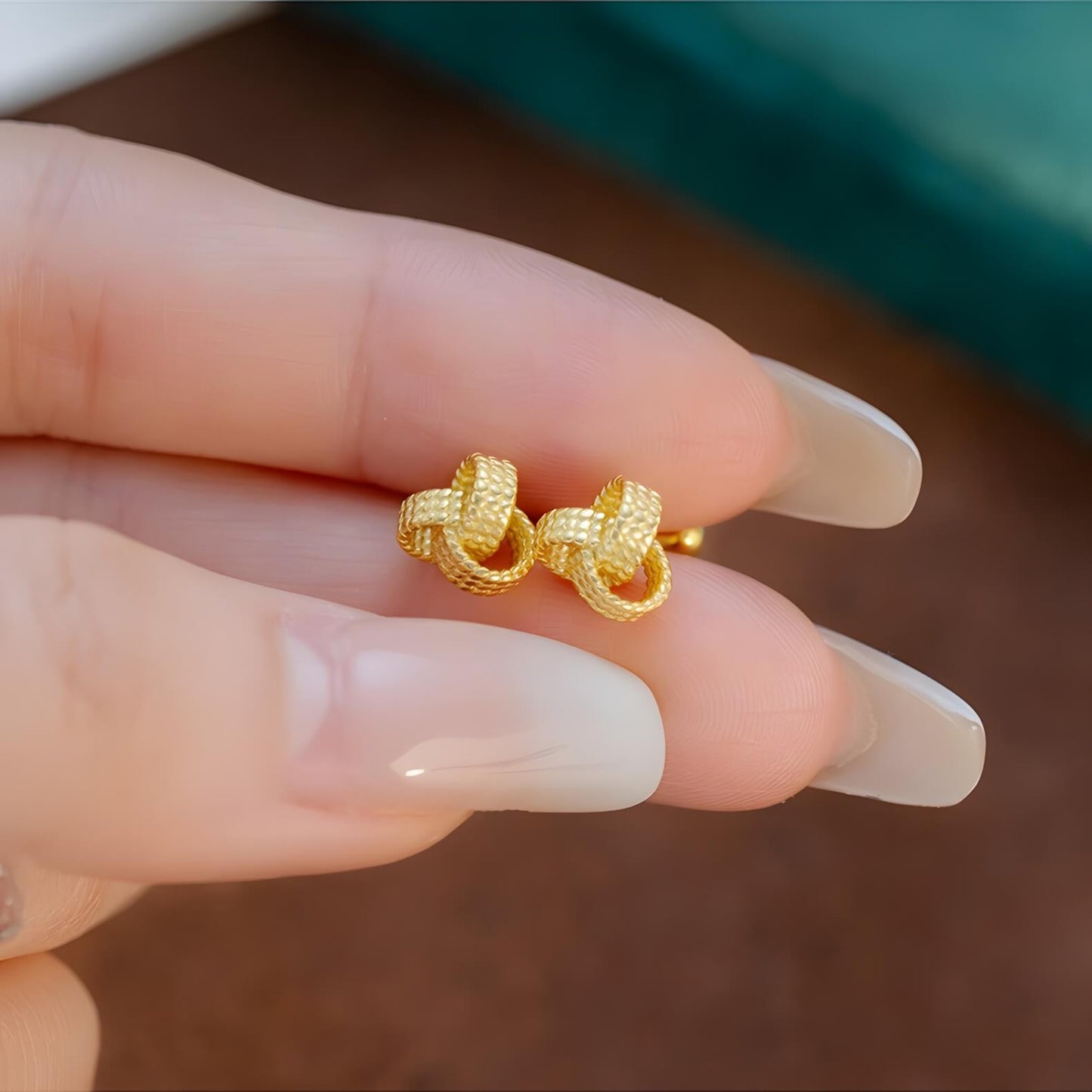 Sterling silver knitted earrings