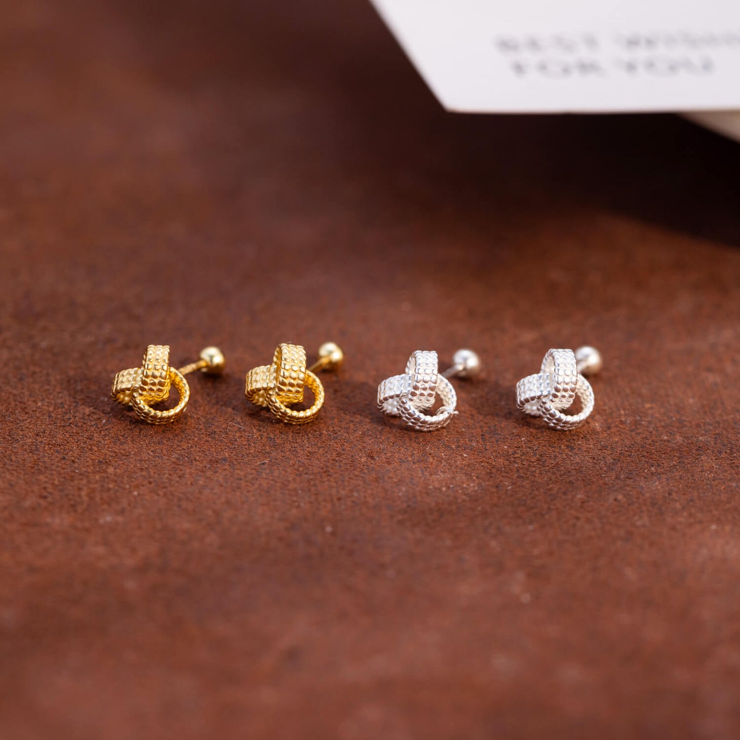 Sterling silver knitted earrings