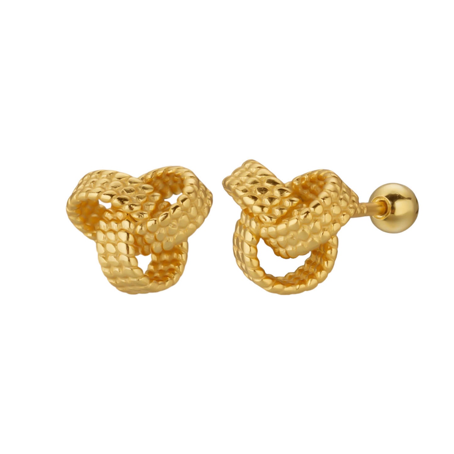 Sterling silver knitted earrings