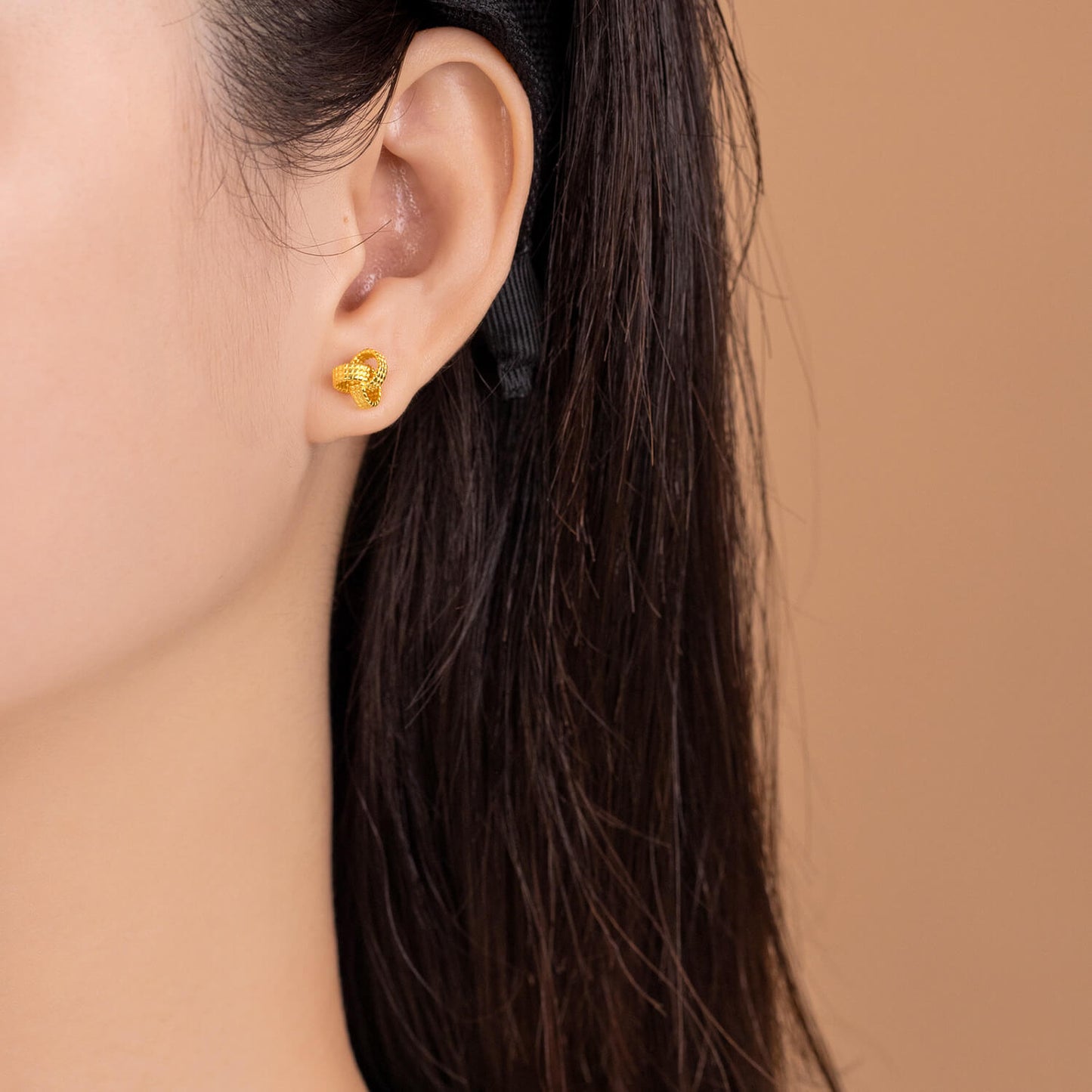 Sterling silver knitted earrings