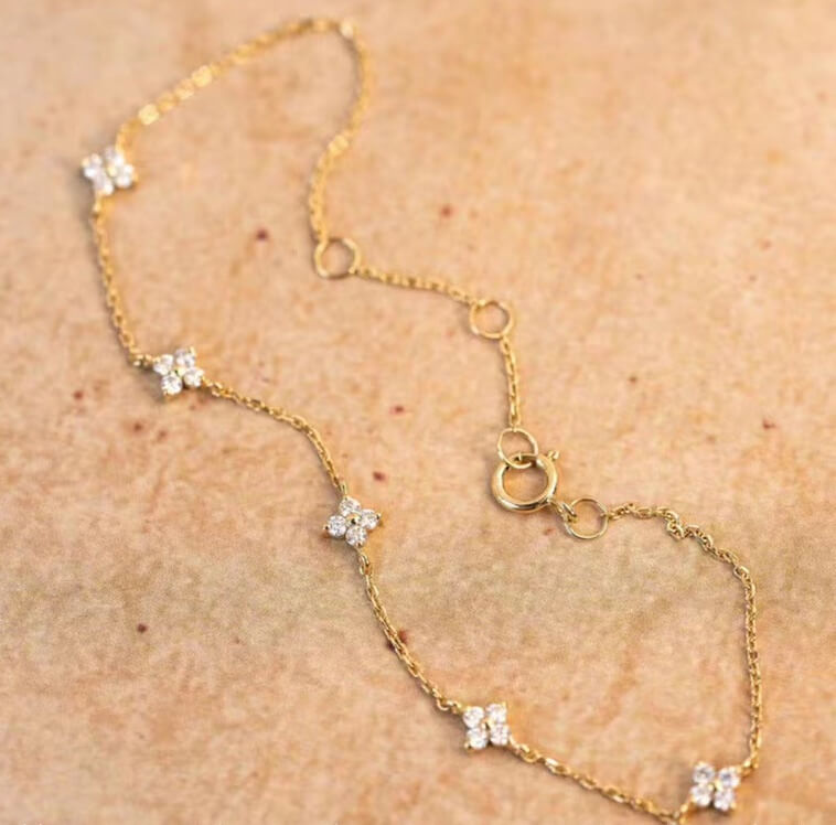 Sterling Silver Four Leaf Clover Bracelet