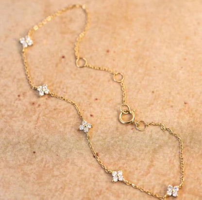 Sterling Silver Four Leaf Clover Bracelet