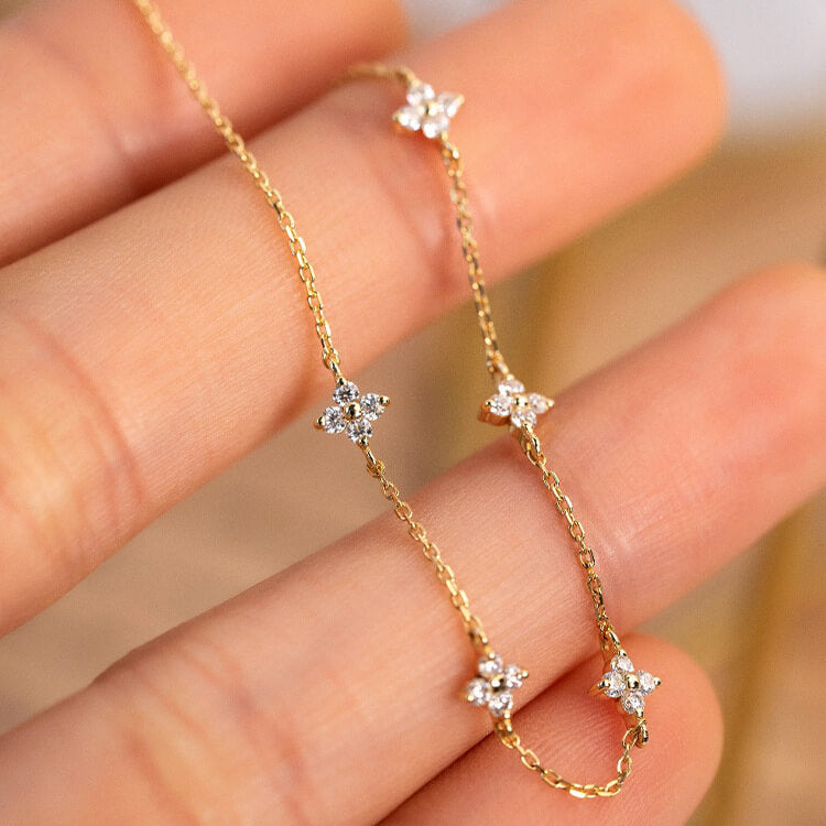 Sterling Silver Four Leaf Clover Bracelet