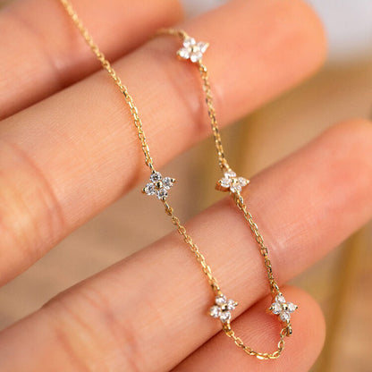 Sterling Silver Four Leaf Clover Bracelet