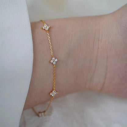 Sterling Silver Four Leaf Clover Bracelet