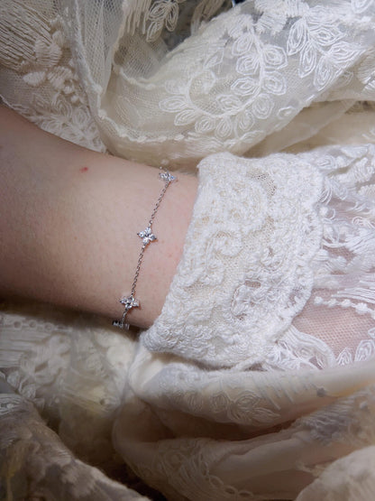Sterling Silver Four Leaf Clover Bracelet