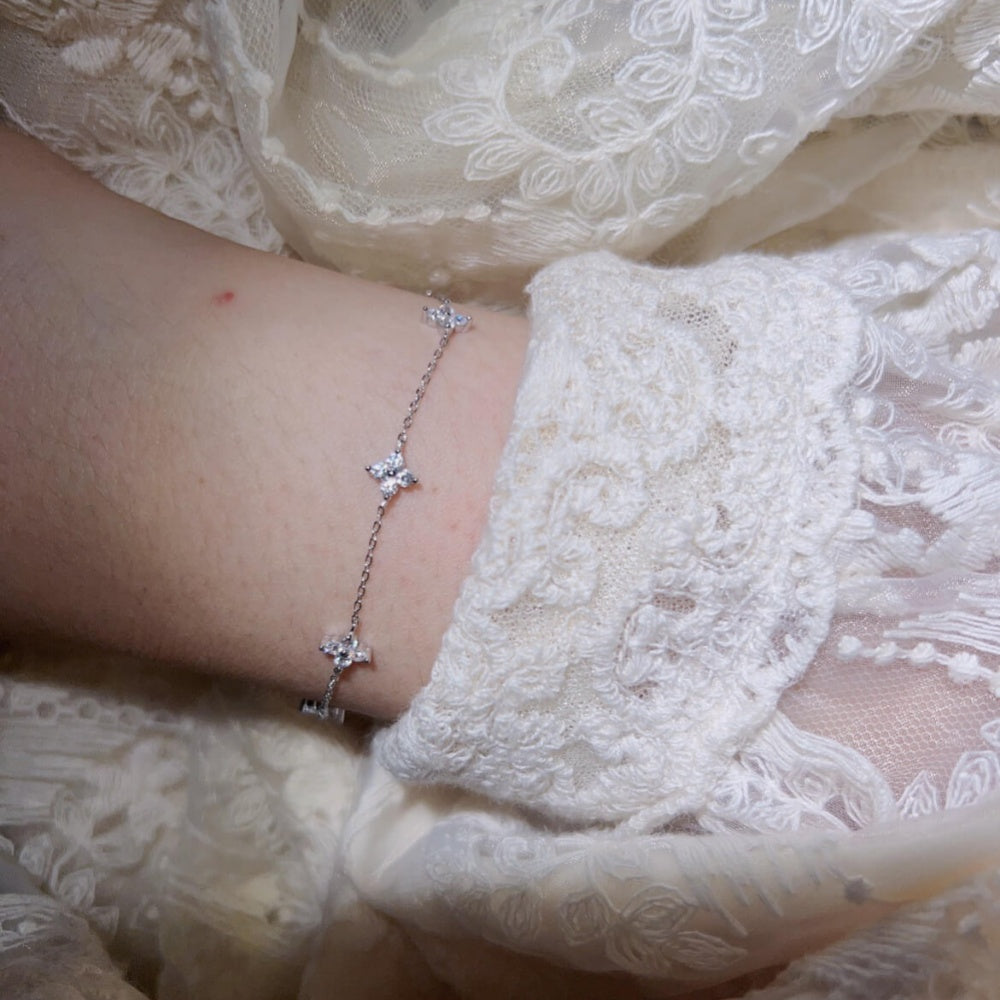 Sterling Silver Four Leaf Clover Bracelet