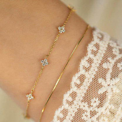 Sterling Silver Four Leaf Clover Bracelet