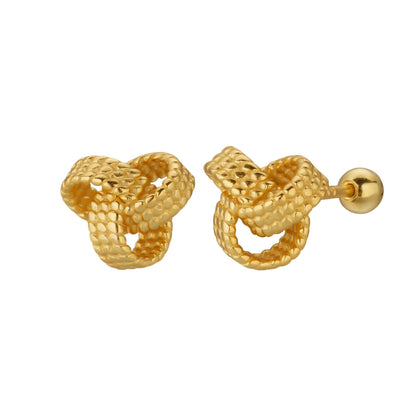 Sterling silver knitted earrings