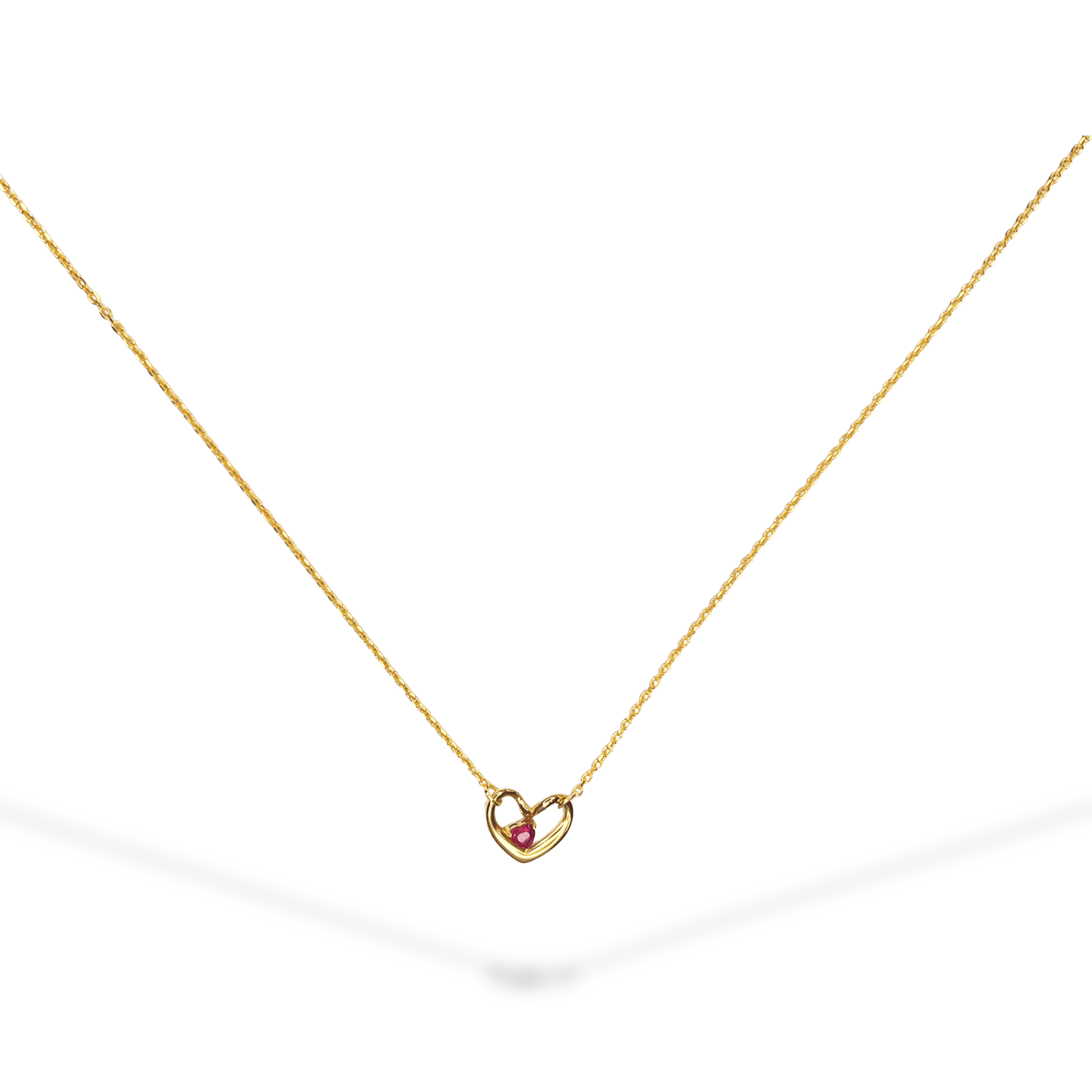 HEART BIRTHSTONE NECKLACE SILVER/GOLD