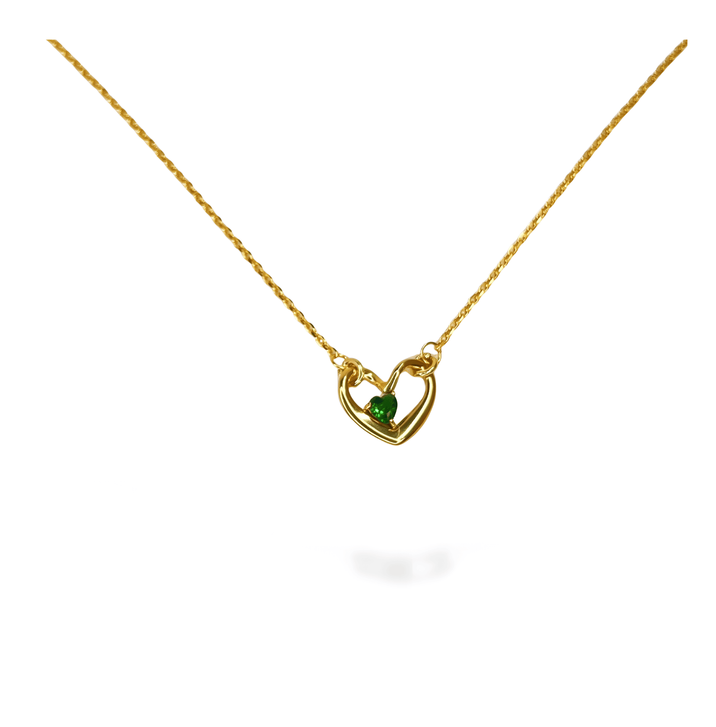 HEART BIRTHSTONE NECKLACE SILVER/GOLD