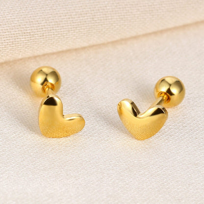 Silver Mini Heart Earring Studs Birthday Gift