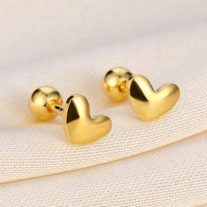Silver Mini Heart Earring Studs Birthday Gift