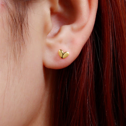 Silver Mini Heart Earring Studs Birthday Gift
