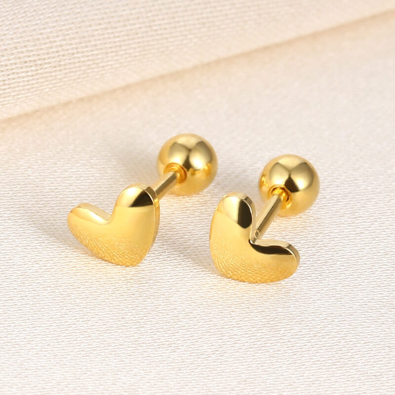Silver Mini Heart Earring Studs Birthday Gift