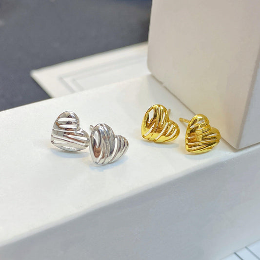 Sterling Silver Open Heart Earrings