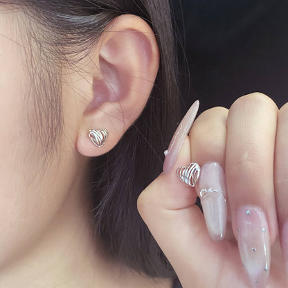 Sterling Silver Open Heart Earrings