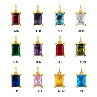 Custom Sterling Silver Birthstone & Initial Necklace