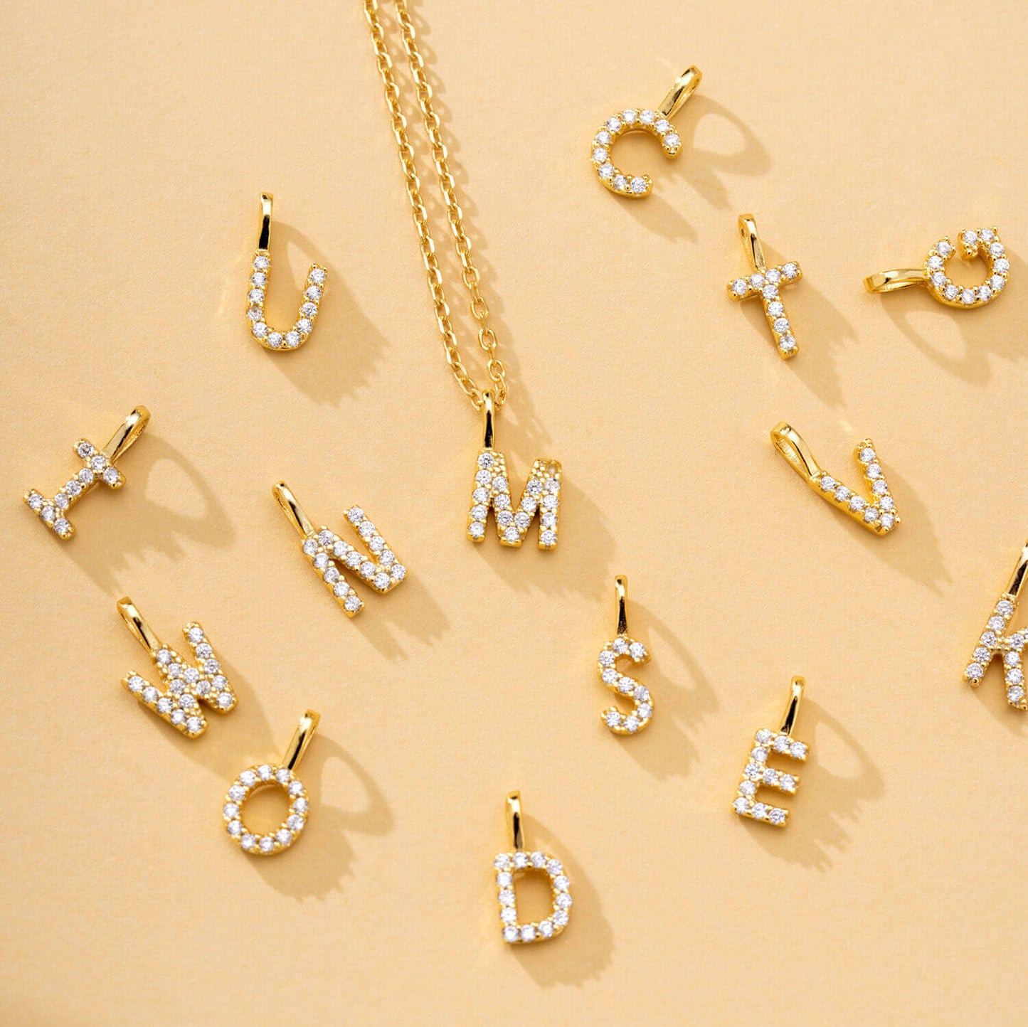 Custom Sterling Silver Birthstone & Initial Necklace