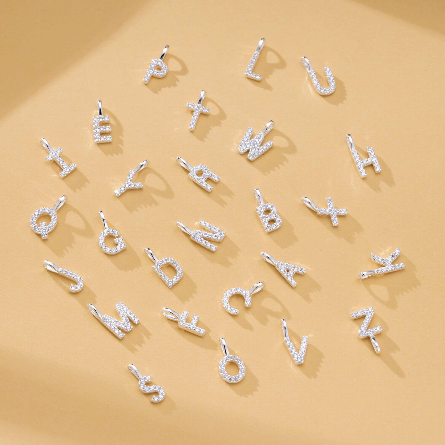 Custom Sterling Silver Birthstone & Initial Necklace