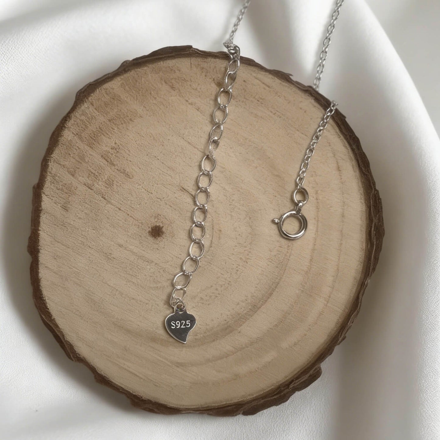 Custom Sterling Silver Birthstone & Initial Necklace