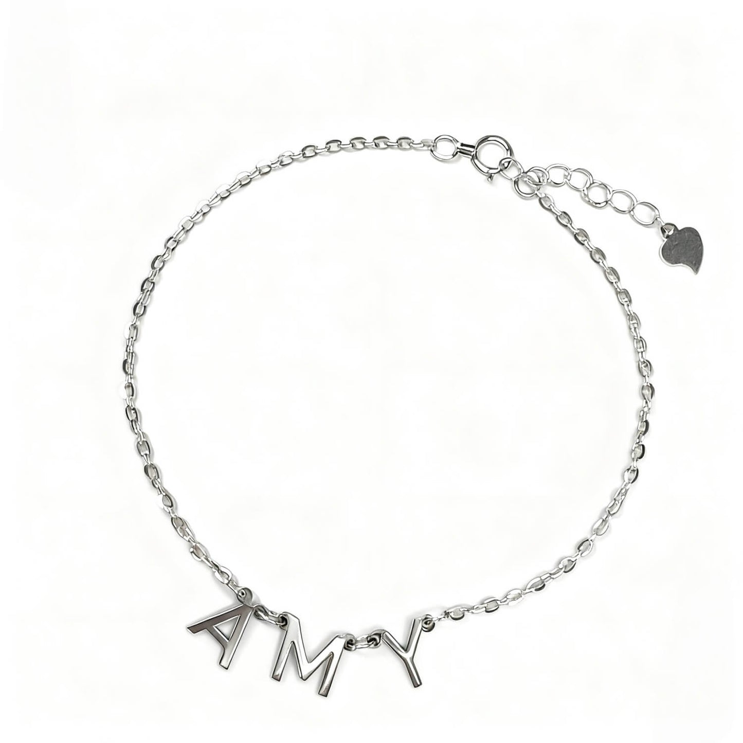 Letter Bracelet With Zircon Pendant