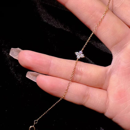 Lucky Sterling Silver Four Leaf Clover Bracelet