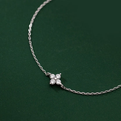 Lucky Sterling Silver Four Leaf Clover Bracelet