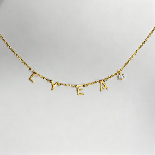 Nitial Necklace With Zircon 