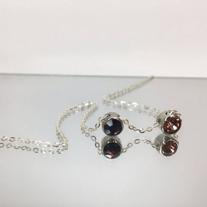 Round Cut Birthstone Necklace