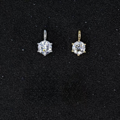 Classic Solitaire Sterling Silver Hexagon Prong Necklace