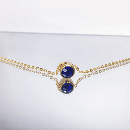Round Cut Birthstone Necklace