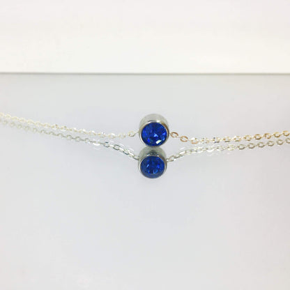 Round Cut Birthstone Necklace