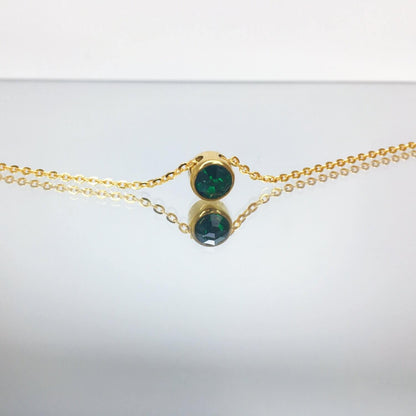 Round Cut Birthstone Necklace