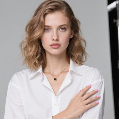 Round Cut Birthstone Necklace