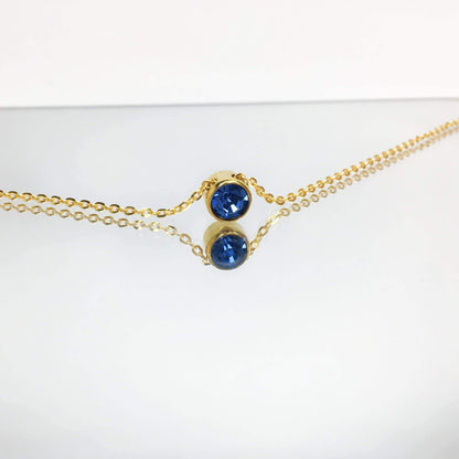 Round Cut Birthstone Necklace