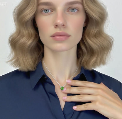 Round Cut Birthstone Necklace