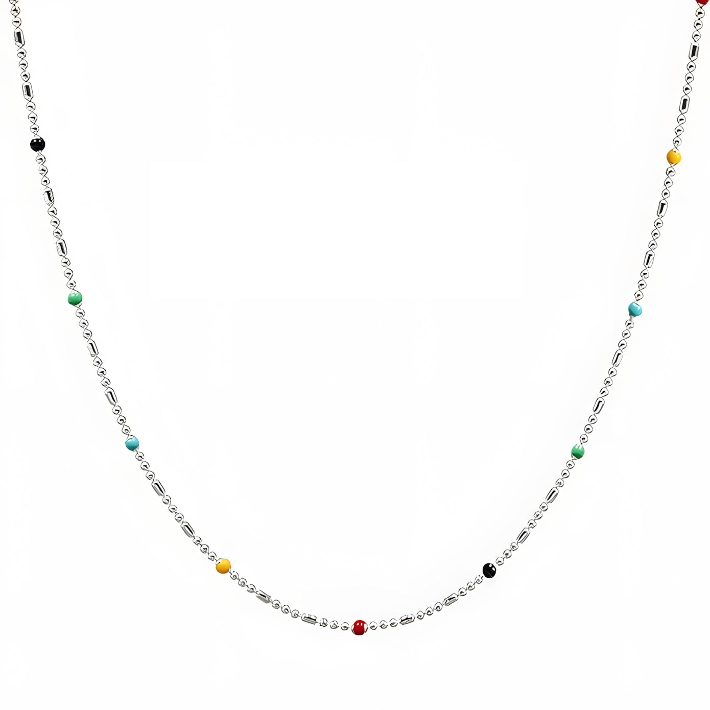 Colorful Beads Necklace Basic Chain