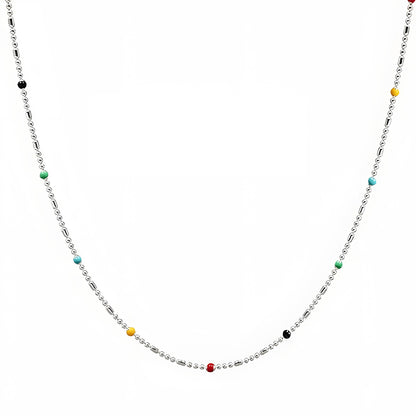 Colorful Beads Necklace Basic Chain