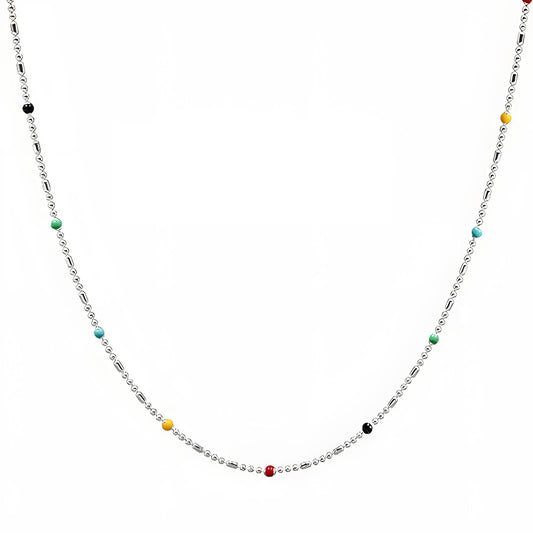 Colorful Beads Necklace Basic Chain